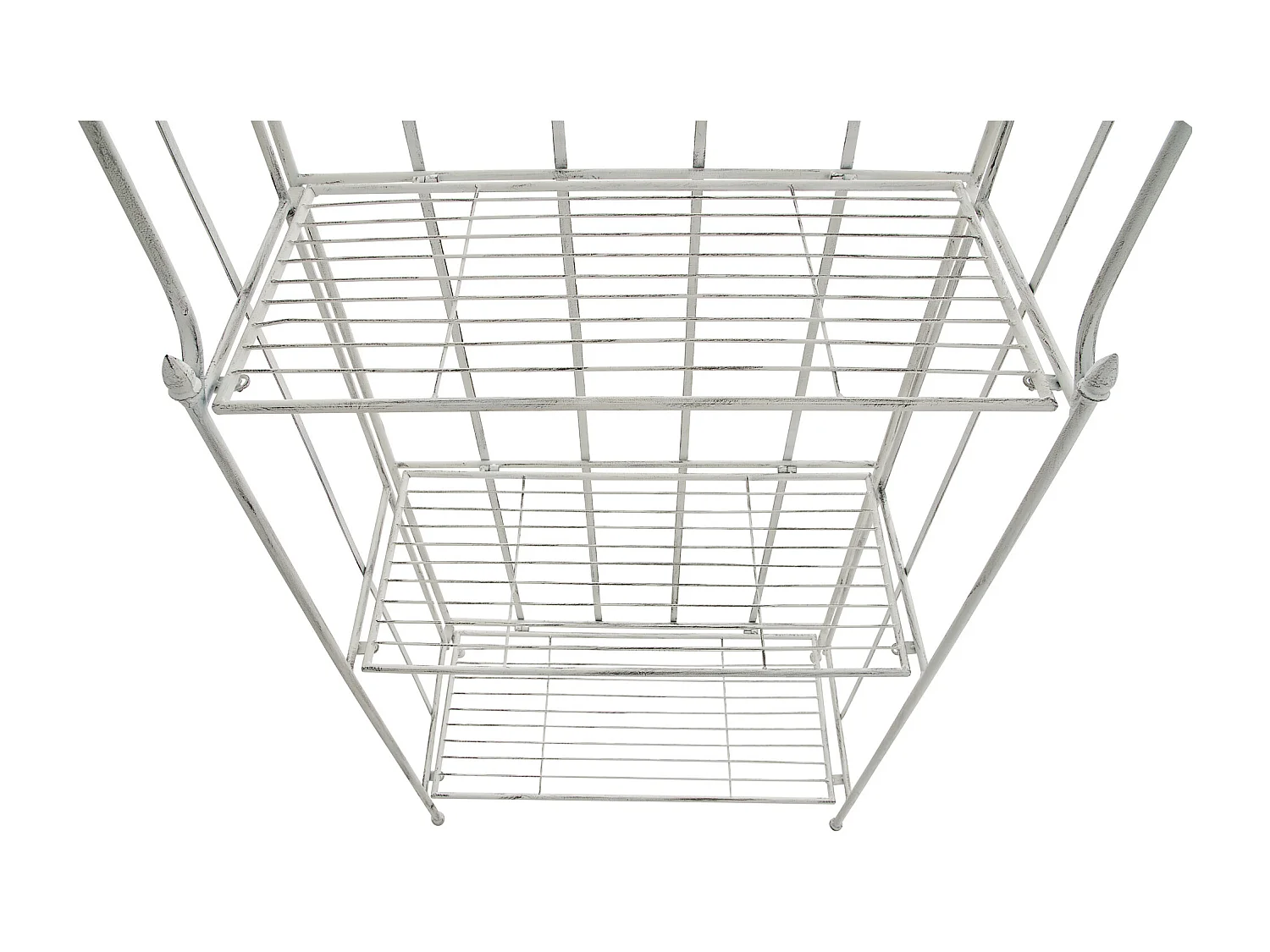 Étagères sur pied - Métal - 66 x 32 x 175cm - Blanc antique - Flora