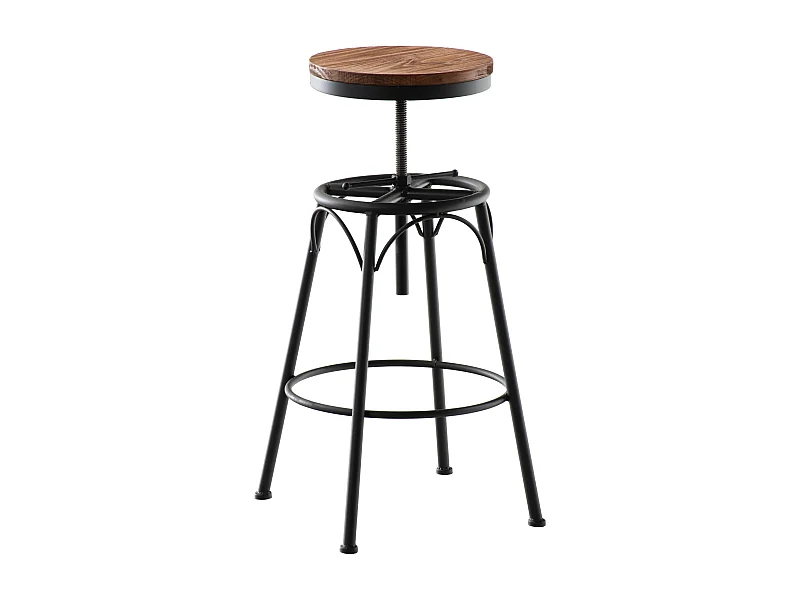 Tabouret de bar - Métal & Nature - Noir - Beam