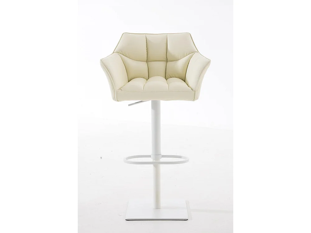 Tabouret de bar - Similicuir & Blanc - Crème - Damaso