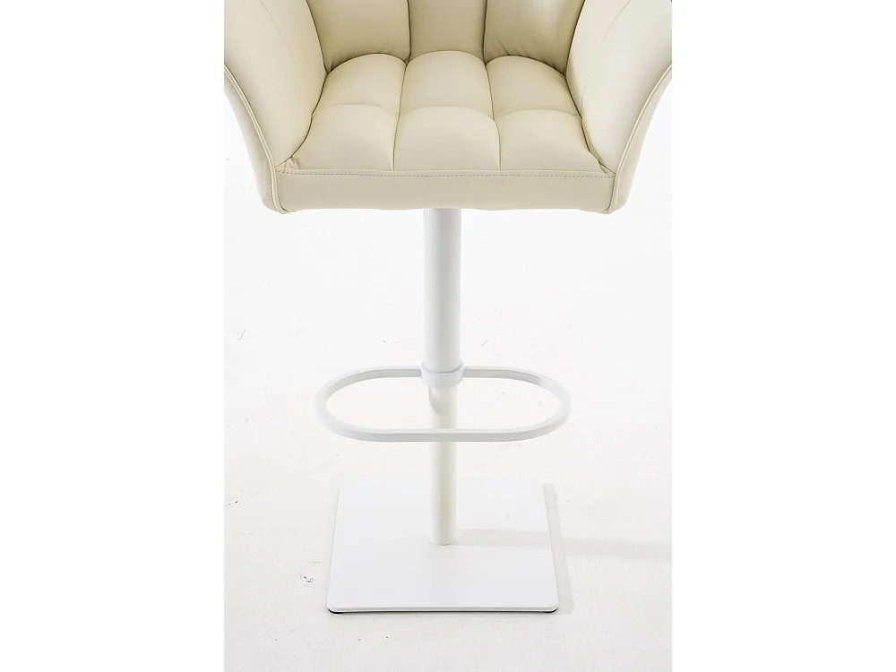 Tabouret de bar - Similicuir & Blanc - Crème - Damaso