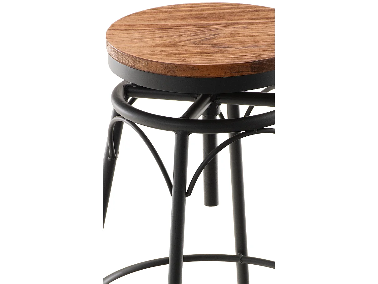 Lot de 2  Tabouret de bar - Métal - Noir - Beam
