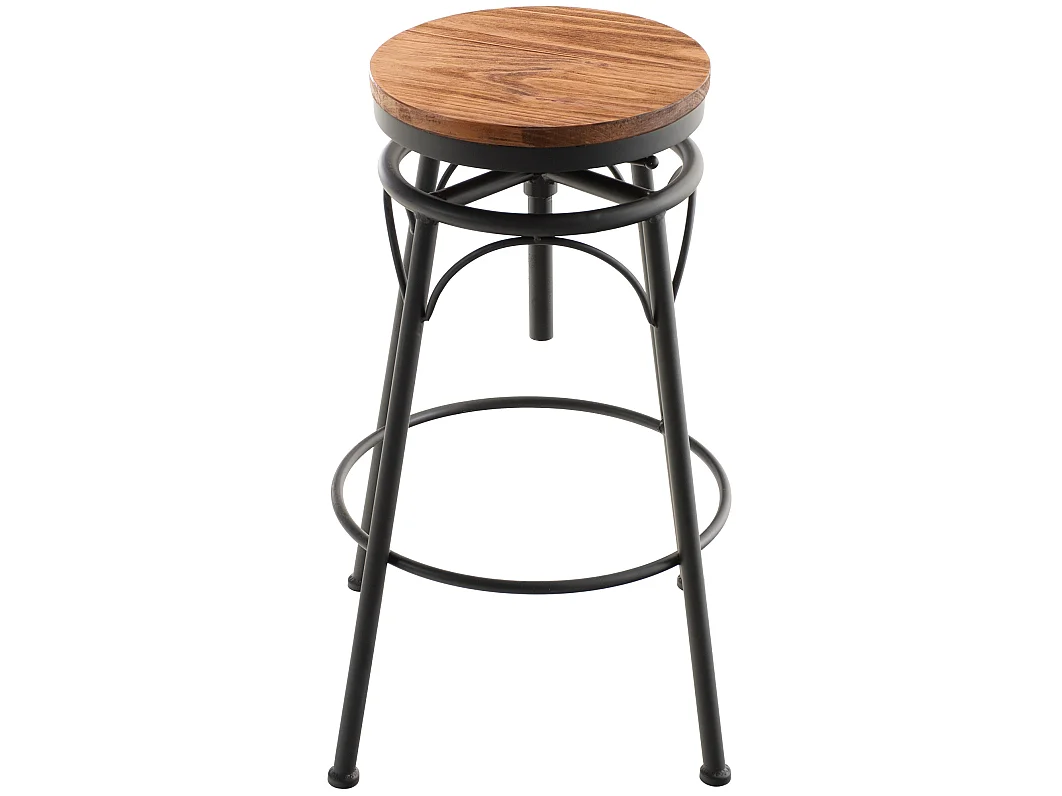 Lot de 2  Tabouret de bar - Métal - Noir - Beam