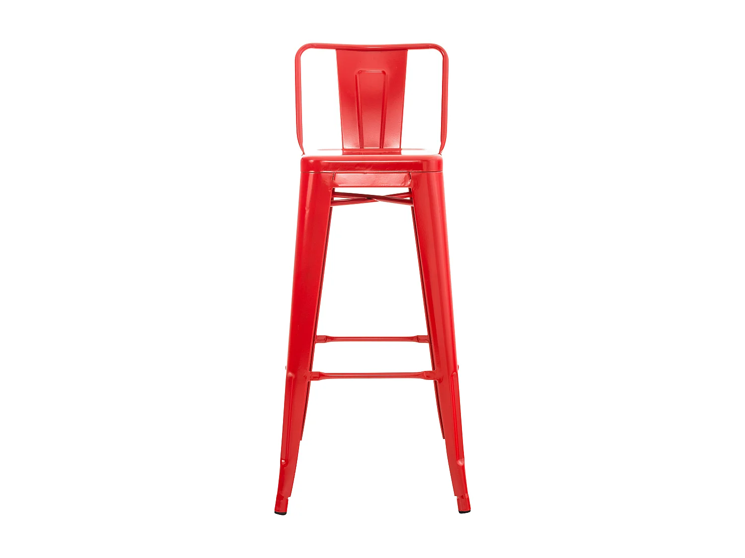 Lot de 4  Tabouret de bar - Métal & Métal - Rouge - Mason