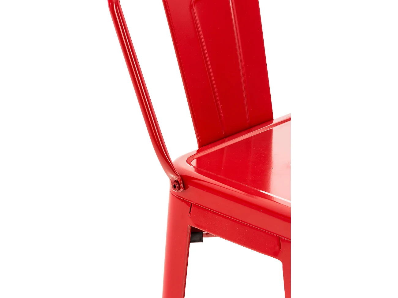 Lot de 4  Tabouret de bar - Métal & Métal - Rouge - Mason