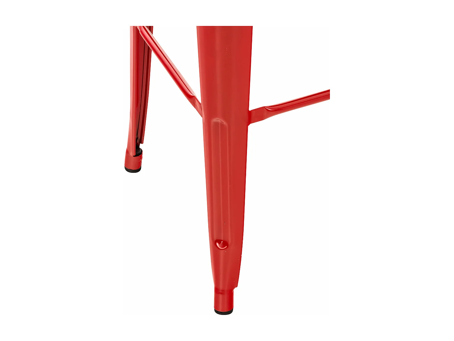 Lot de 4  Tabouret de bar - Métal & Métal - Rouge - Mason