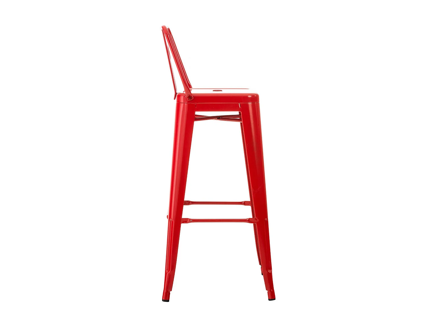 Lot de 4  Tabouret de bar - Métal & Nature - Rouge - Mason