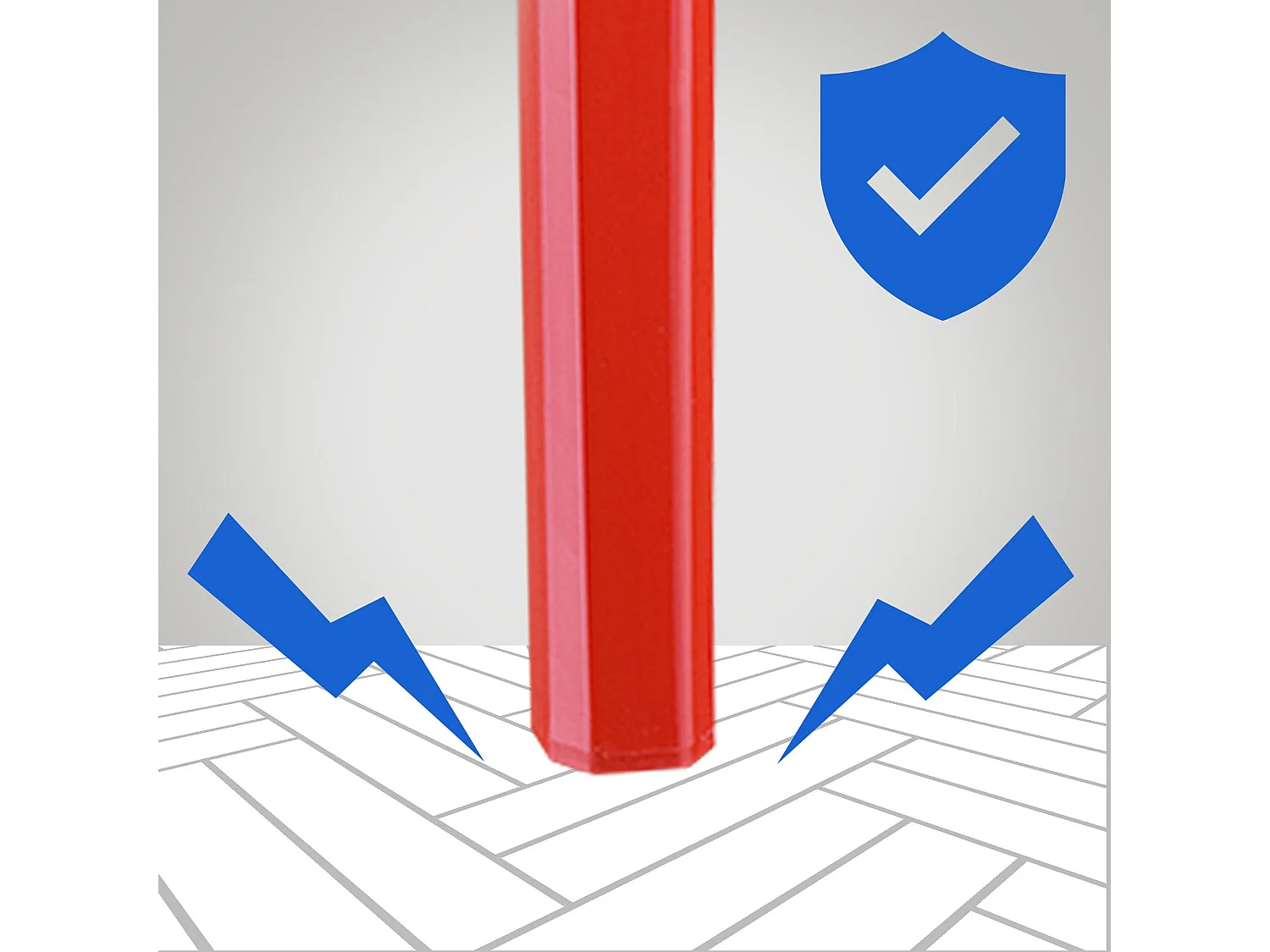 Lot de 2  Tabouret de bar - Plastique & Blanc - Rouge - Fox