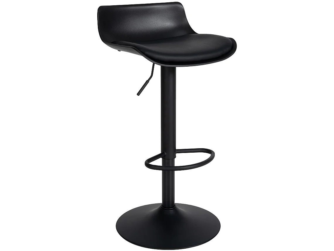 Lot de 2  Tabouret de bar - Plastique - Noir - Aveiro