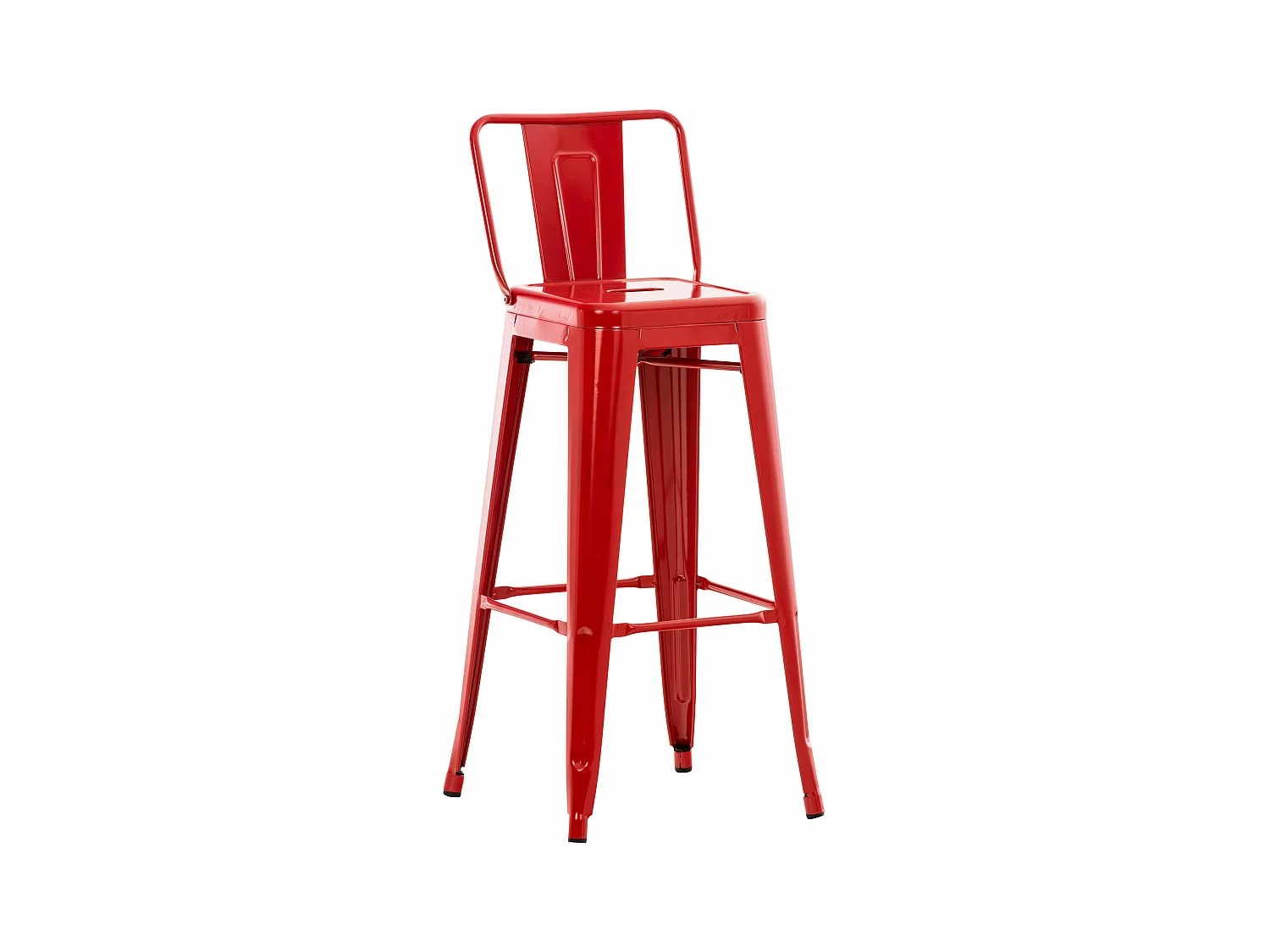 Tabouret de bar - Métal & Métal - Rouge - Mason