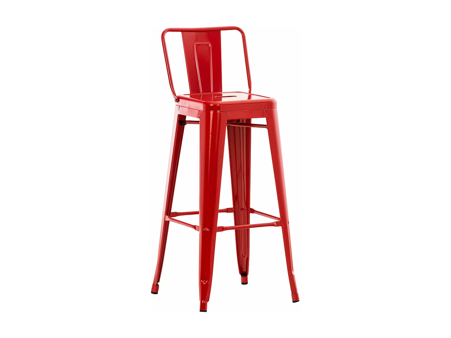 Tabouret de bar - Métal & Métal - Rouge - Mason