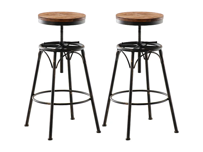 Lot de 2  Tabouret de bar - Métal & Métal - Bronze - Beam