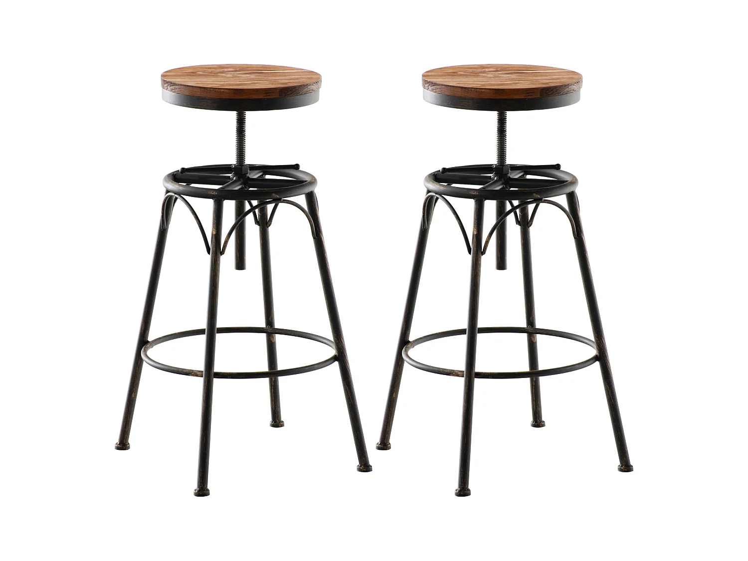Lot de 2  Tabouret de bar - Métal & Métal - Bronze - Beam