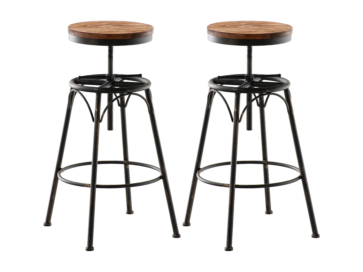 Lot de 2  Tabouret de bar - Métal & Métal - Bronze - Beam