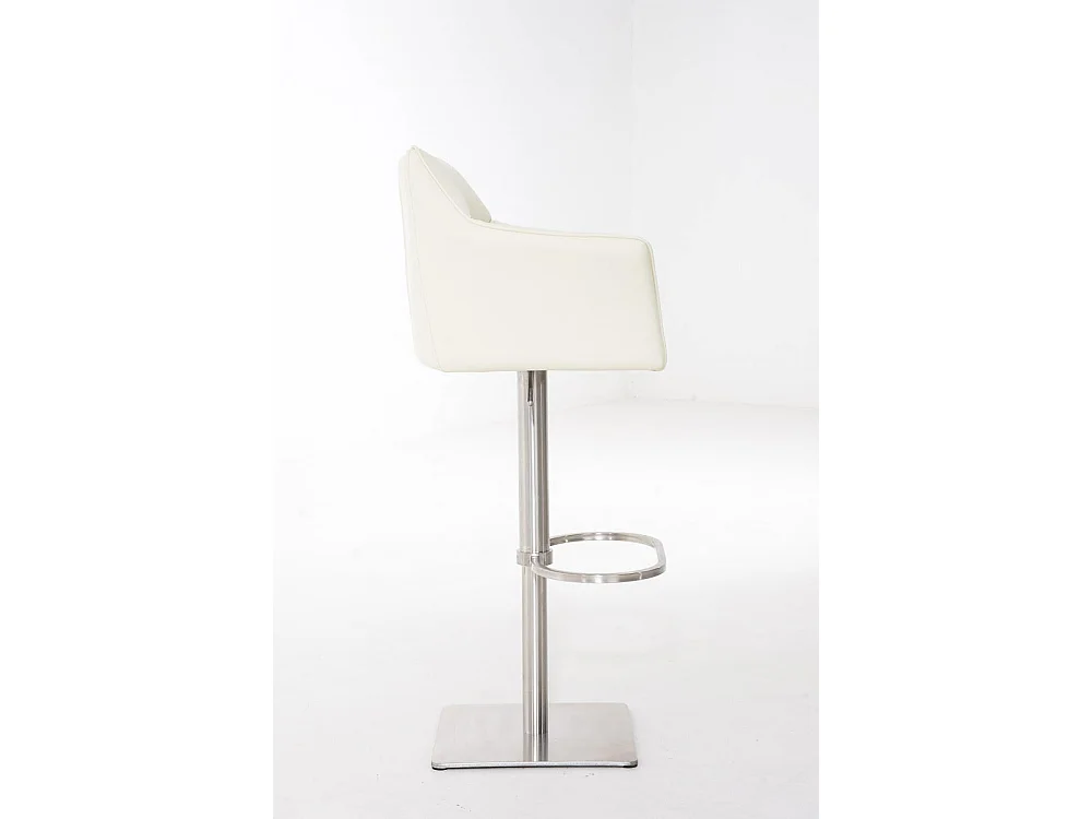 Tabouret de bar - Similicuir & Acier inoxydable - Crème - Damaso