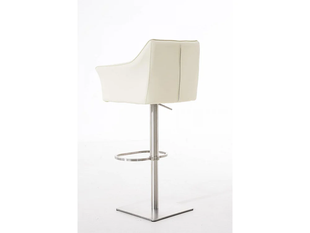 Tabouret de bar - Similicuir & Acier inoxydable - Crème - Damaso