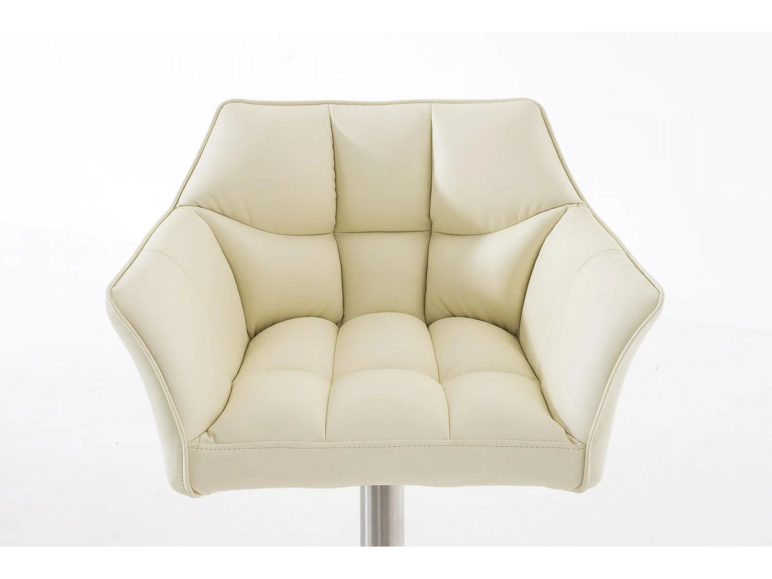 Tabouret de bar - Similicuir & Acier inoxydable - Crème - Damaso