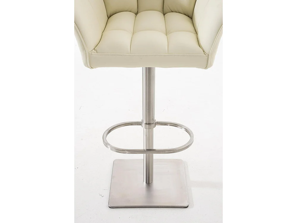 Tabouret de bar - Similicuir & Acier inoxydable - Crème - Damaso