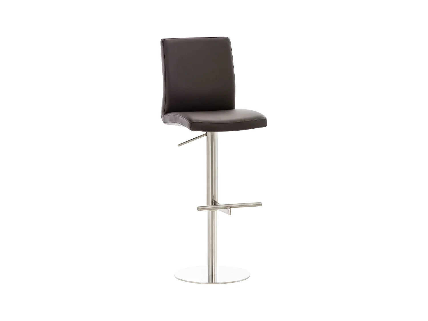 Tabouret de bar - Similicuir & Acier inoxydable - Marron - Cadiz