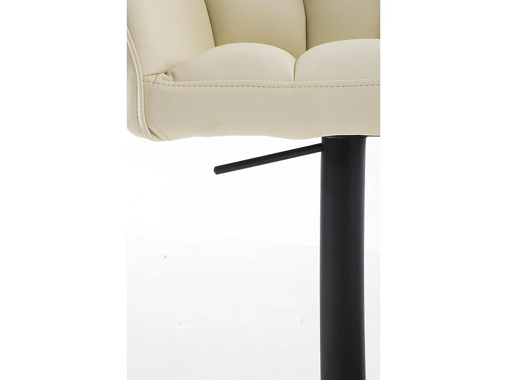 Tabouret de bar - Similicuir & Noir - Crème - Damaso