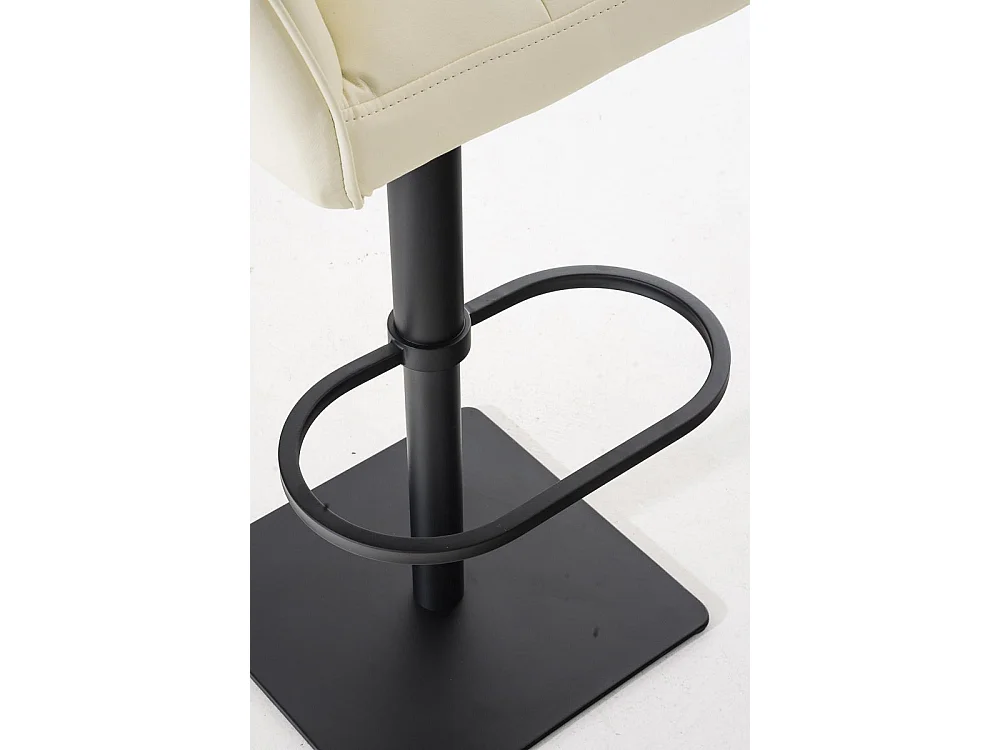 Tabouret de bar - Similicuir & Noir - Crème - Damaso