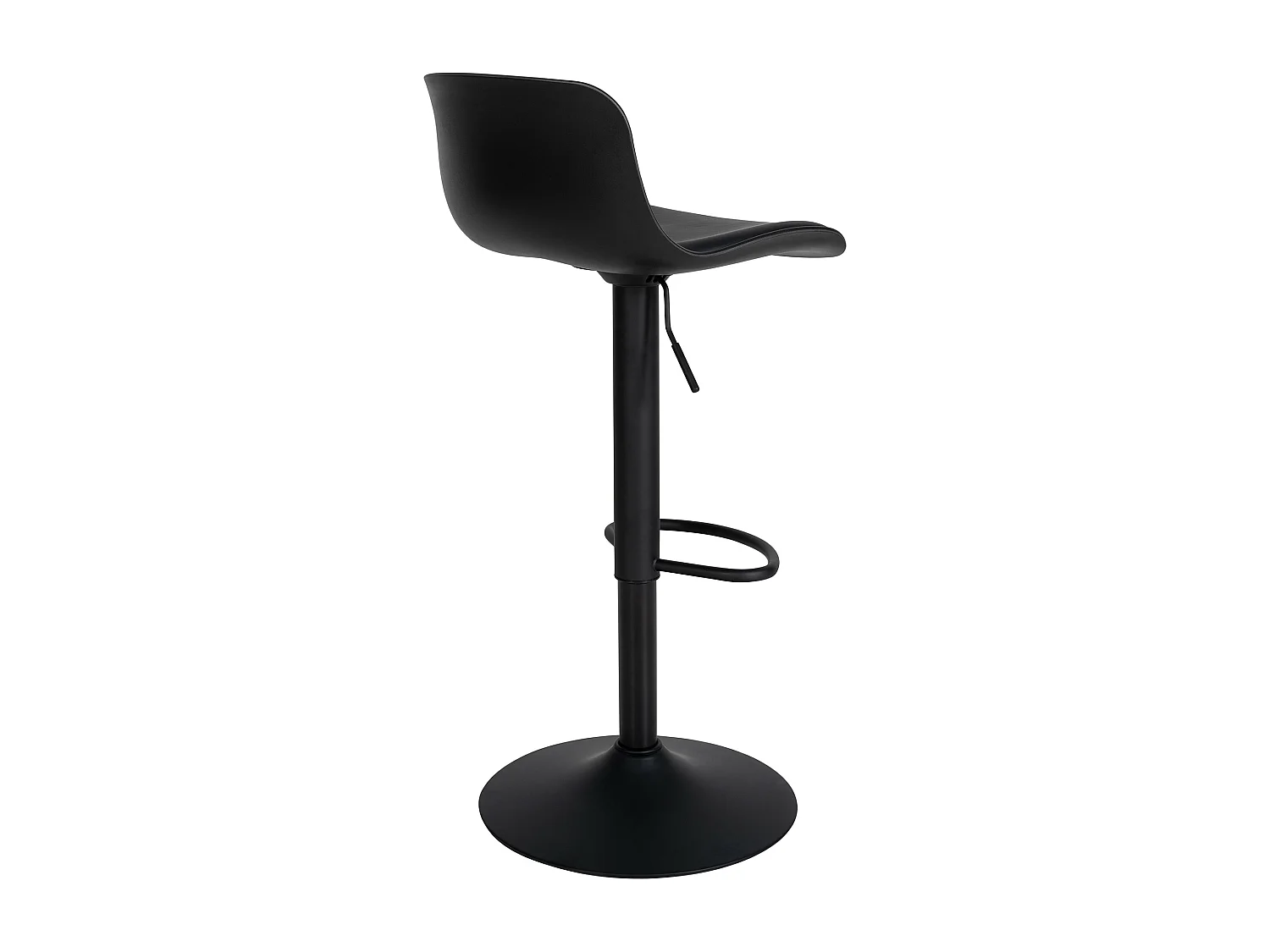 Tabouret de bar - Similicuir & Chrome - Noir - Almada