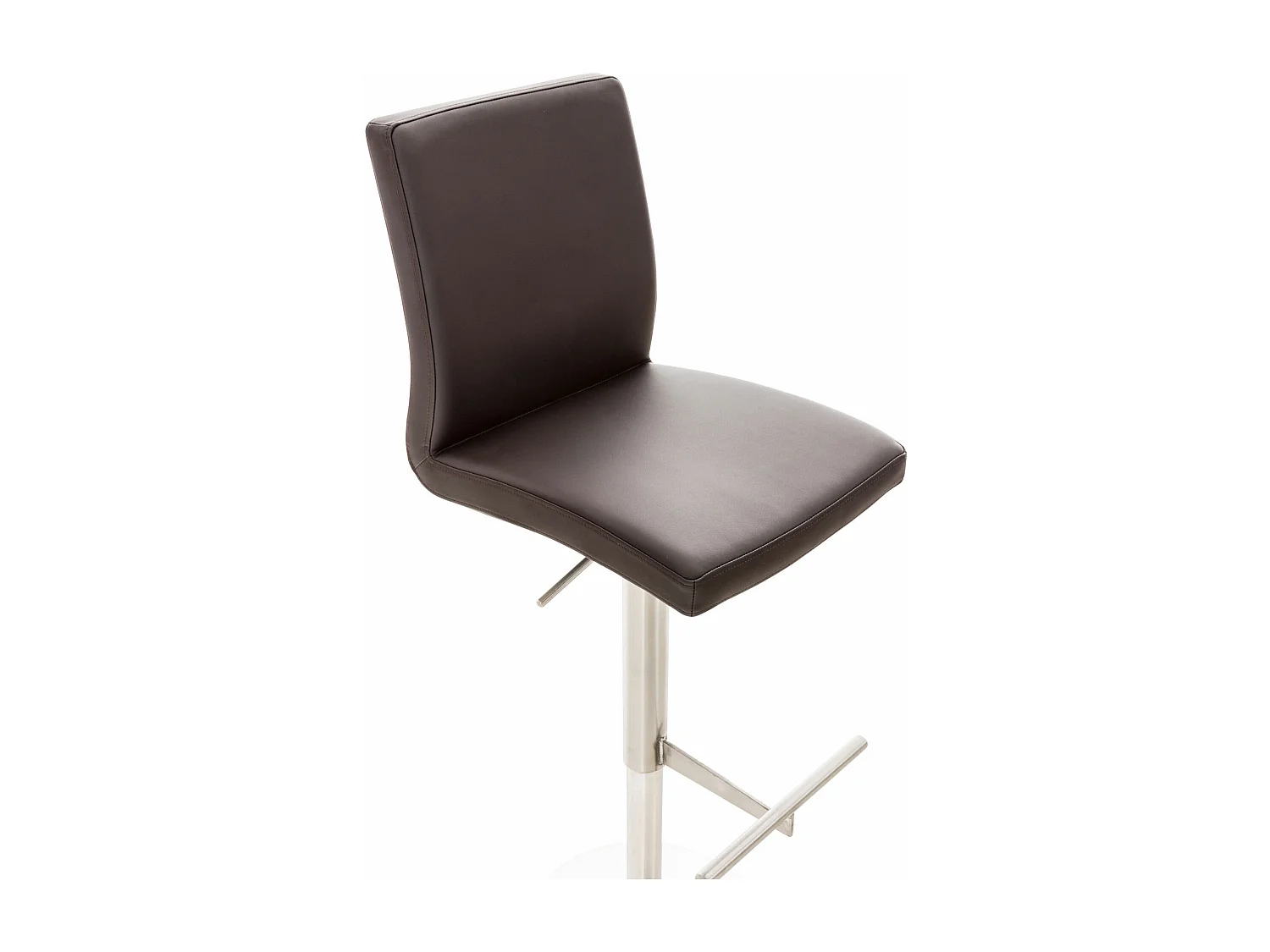 Lot de 2  Tabouret de bar - Similicuir & Acier inoxydable - Marron - Cadiz