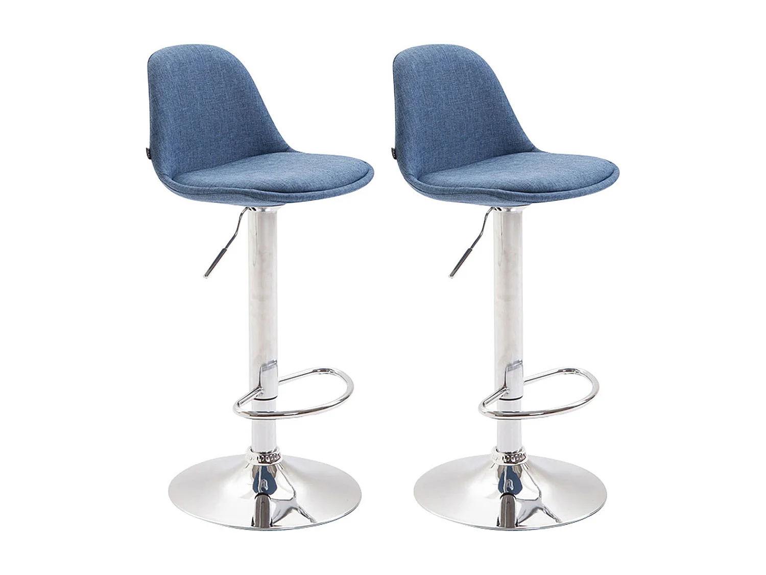 Set van 2  Barkruk - Stof & grijs - blauw - Kiel