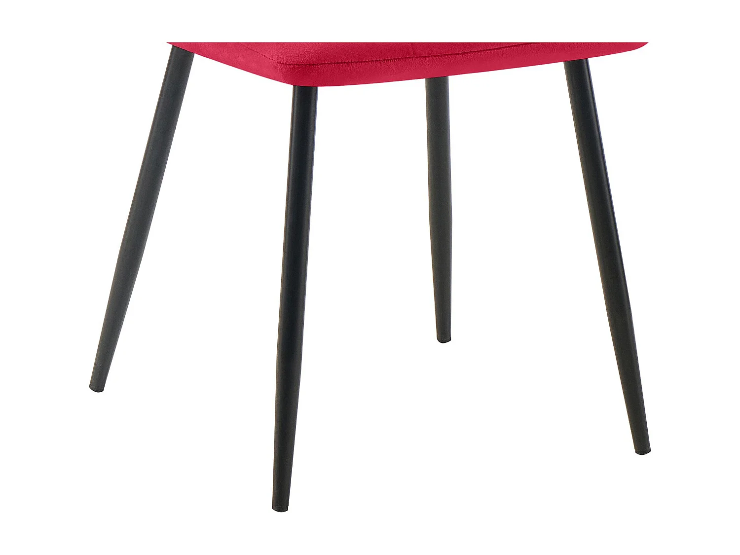 Lot de 4  chaise salle à manger - Velours - Rouge - Tilde