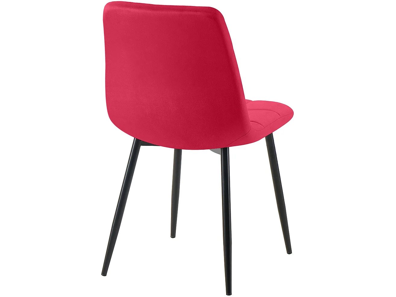 Lot de 4  chaise salle à manger - Velours - Rouge - Tilde