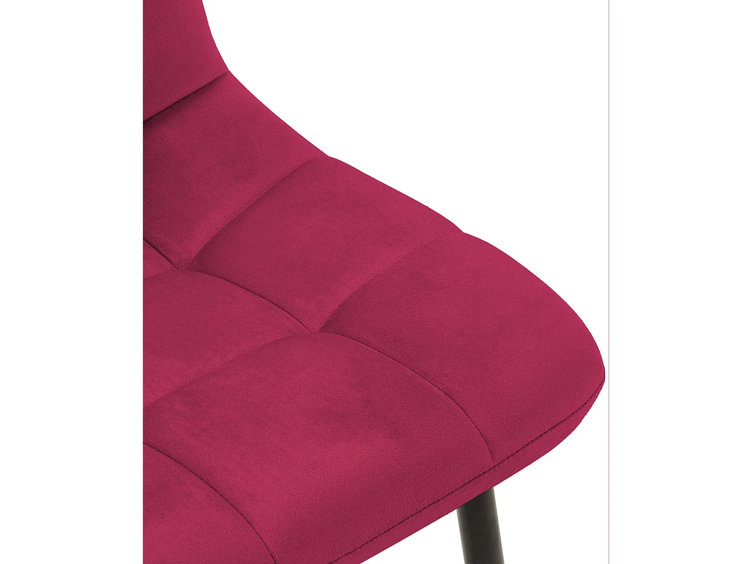 Lot de 4  chaise salle à manger - Velours - Rouge - Tilde