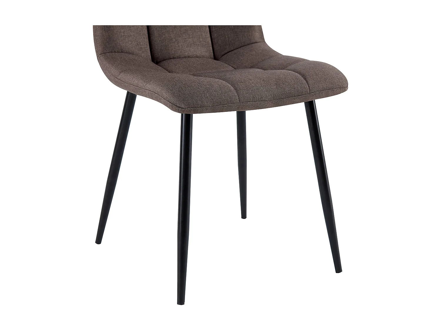 Lot de 4  chaise salle à manger - Tissu - Marron - Antibes