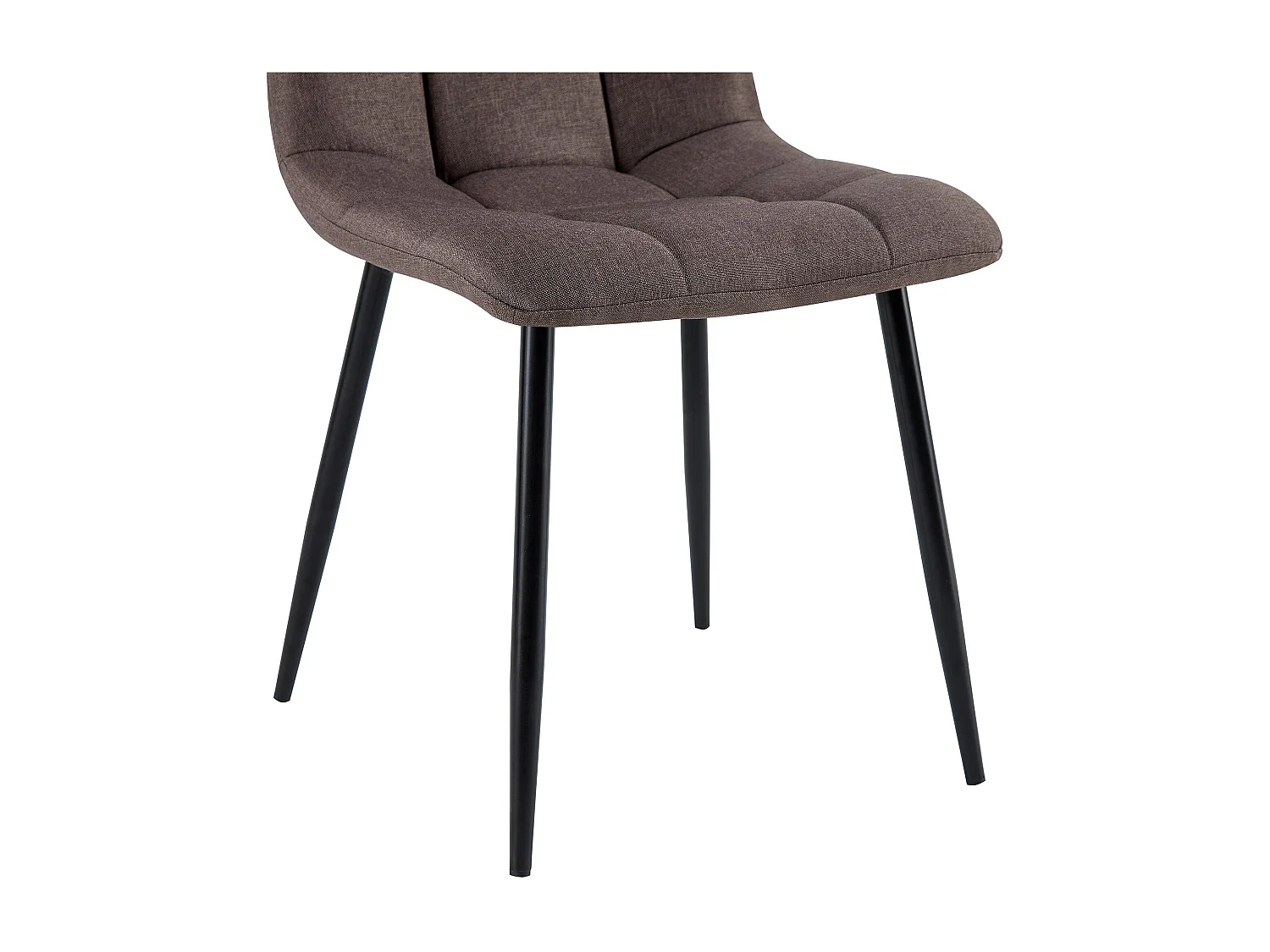 chaise salle à manger - Tissu & Noir - Marron - Antibes