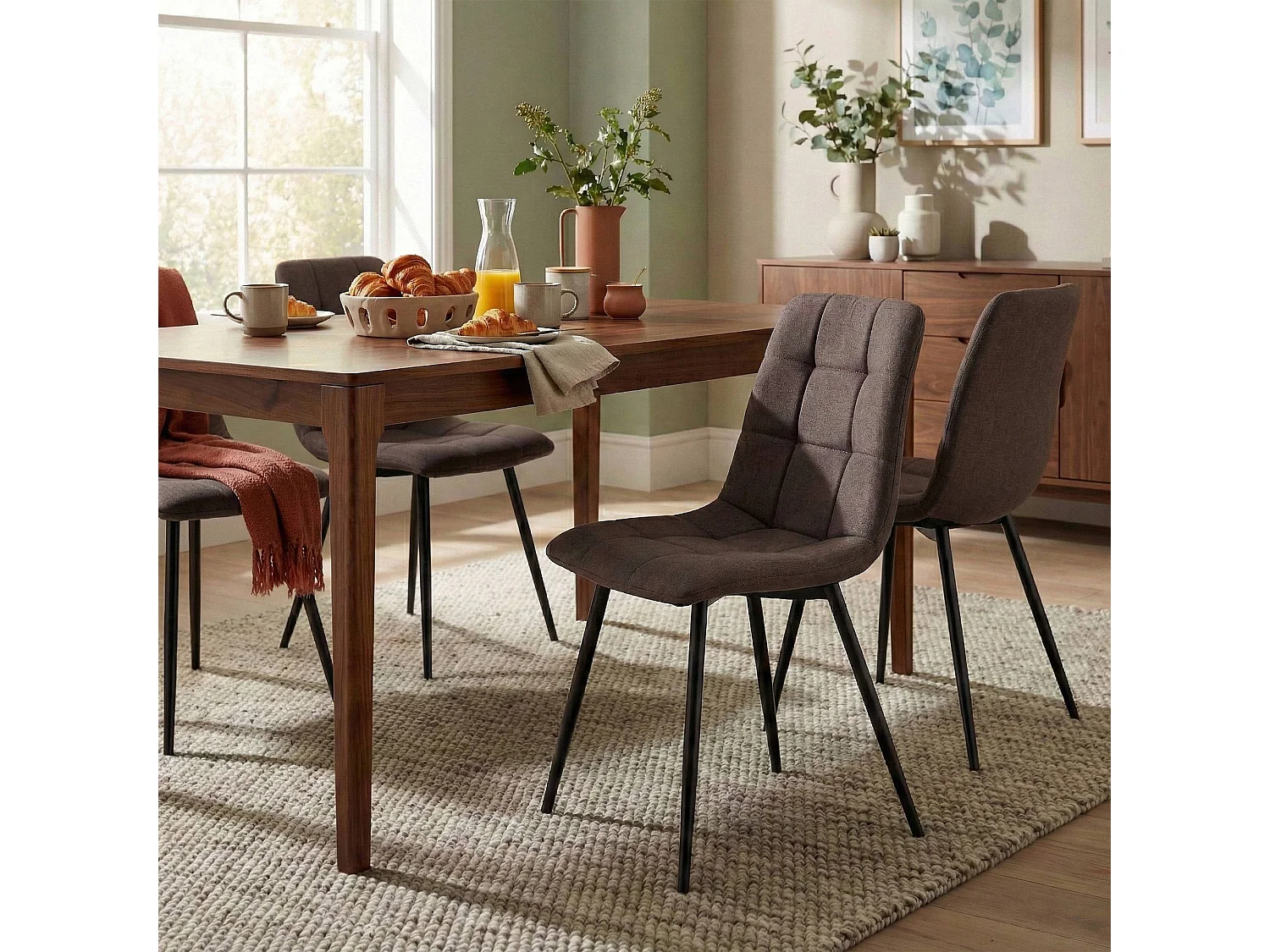 chaise salle à manger - Tissu & Nature - Marron - Antibe