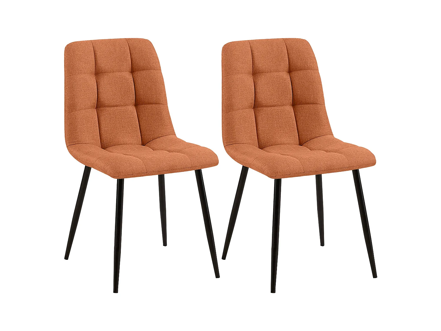 Lot de 2  chaise salle à manger - Tissu - Orange - Tilde