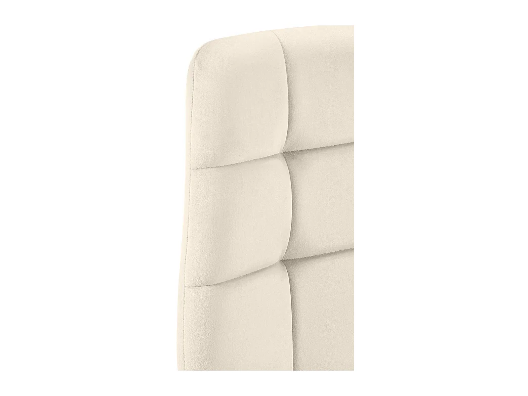 Lot de 4  chaise salle à manger - Velours - Crème - Tilde