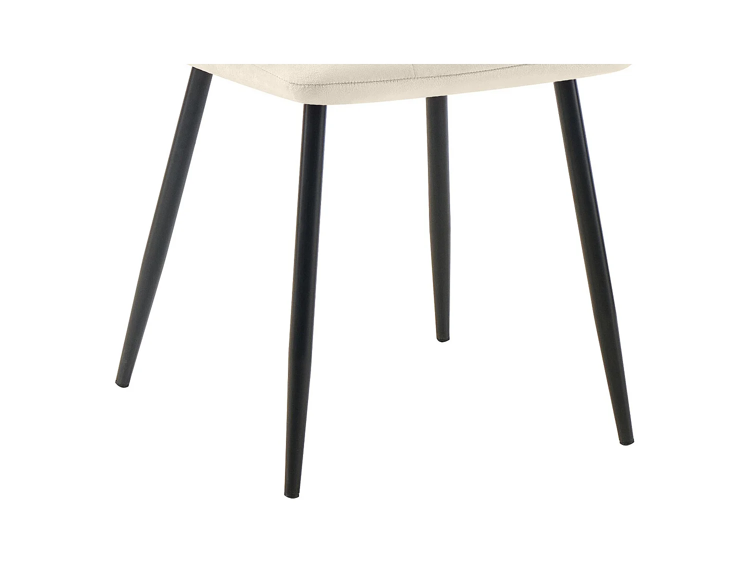 Lot de 4  chaise salle à manger - Velours - Crème - Tilde