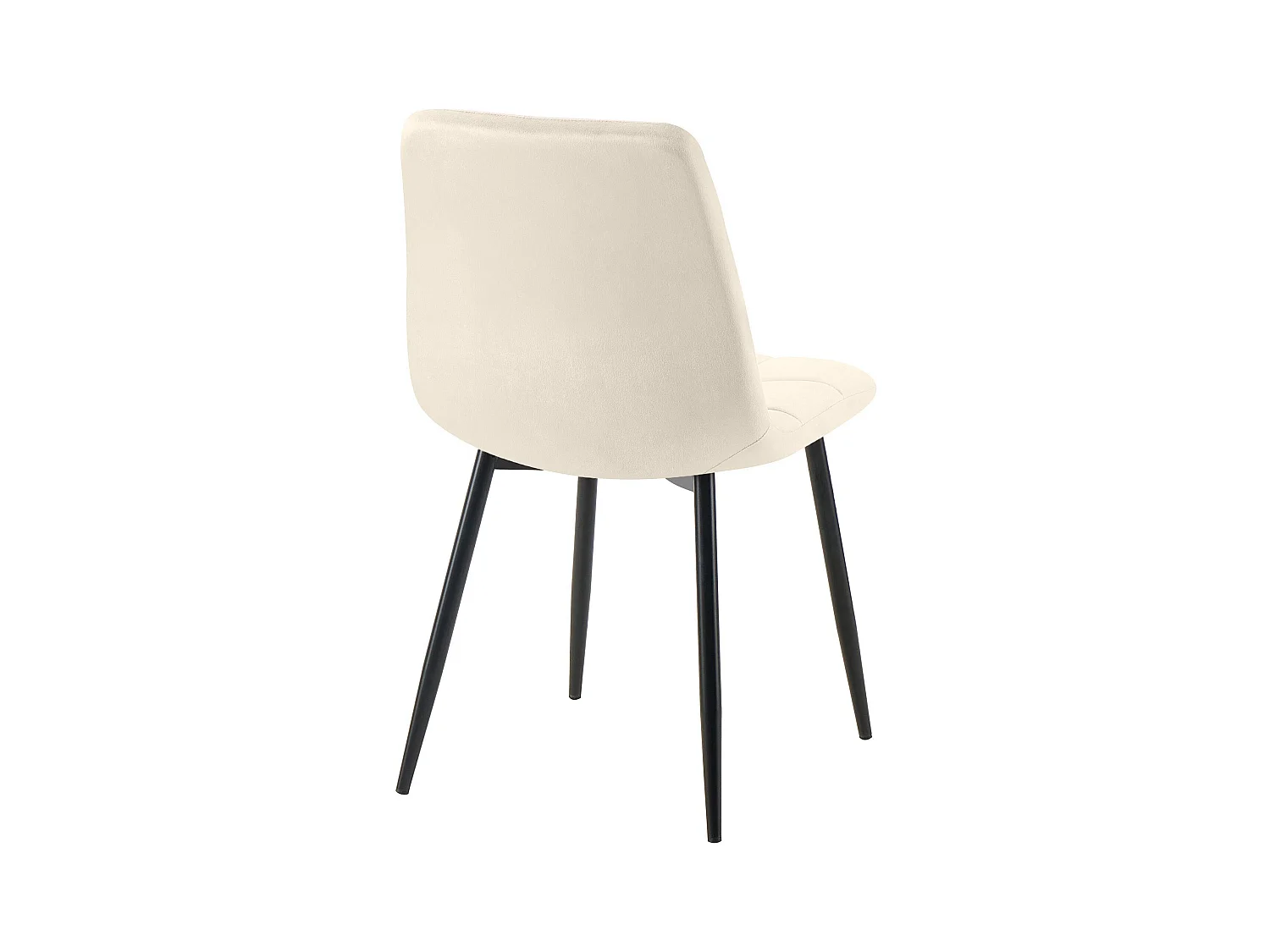 Lot de 4  chaise salle à manger - Velours - Crème - Tilde