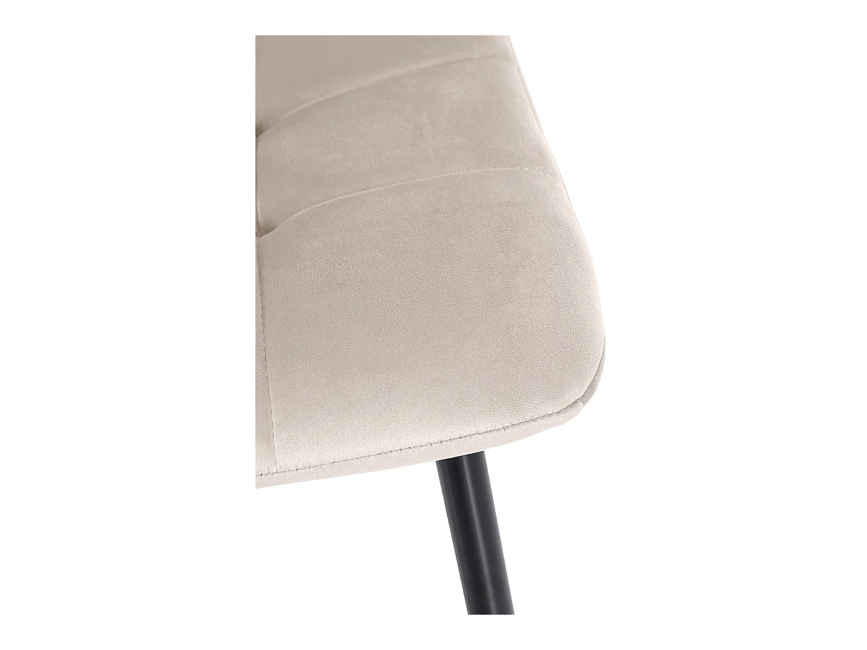 Lot de 4  chaise salle à manger - Velours - Crème - Tilde