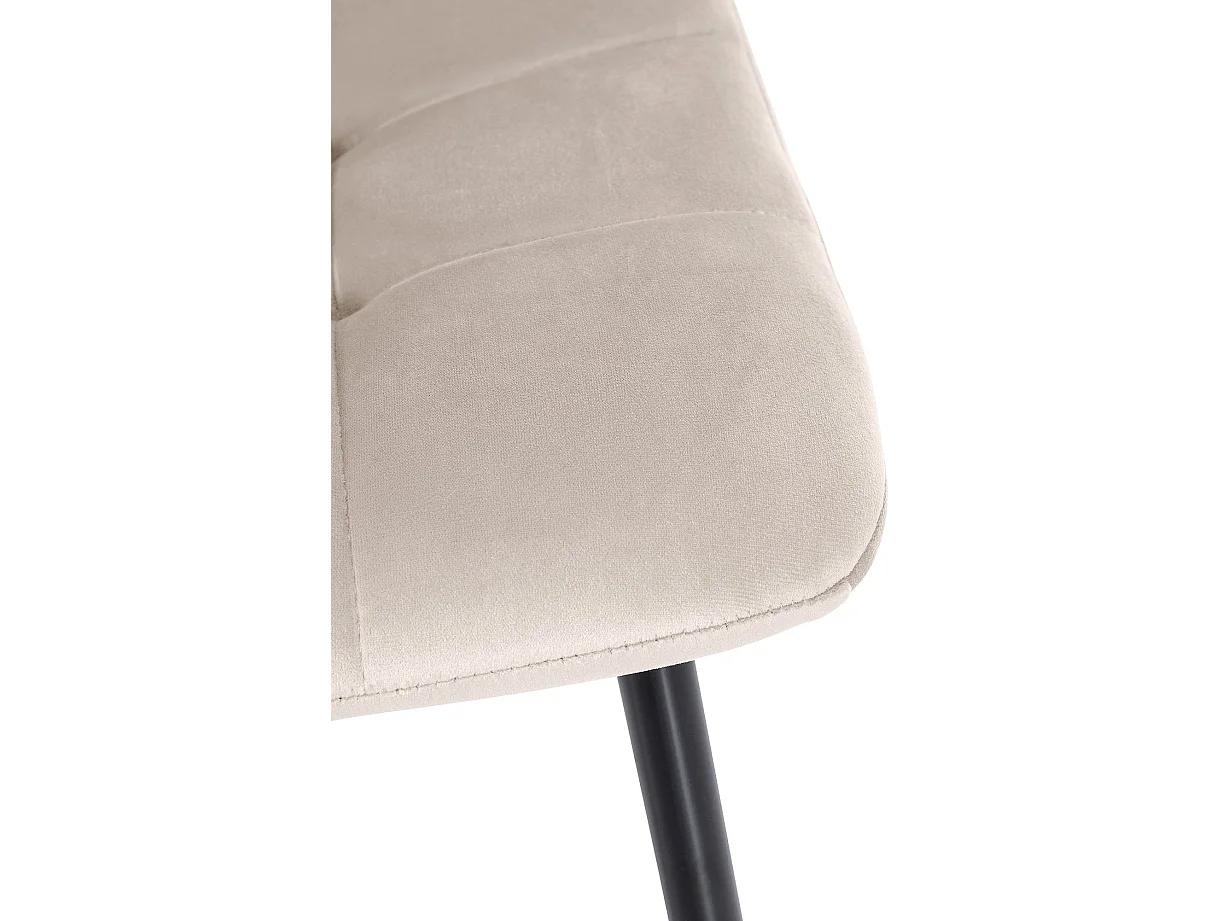 Lot de 4  chaise salle à manger - Velours - Crème - Tilde