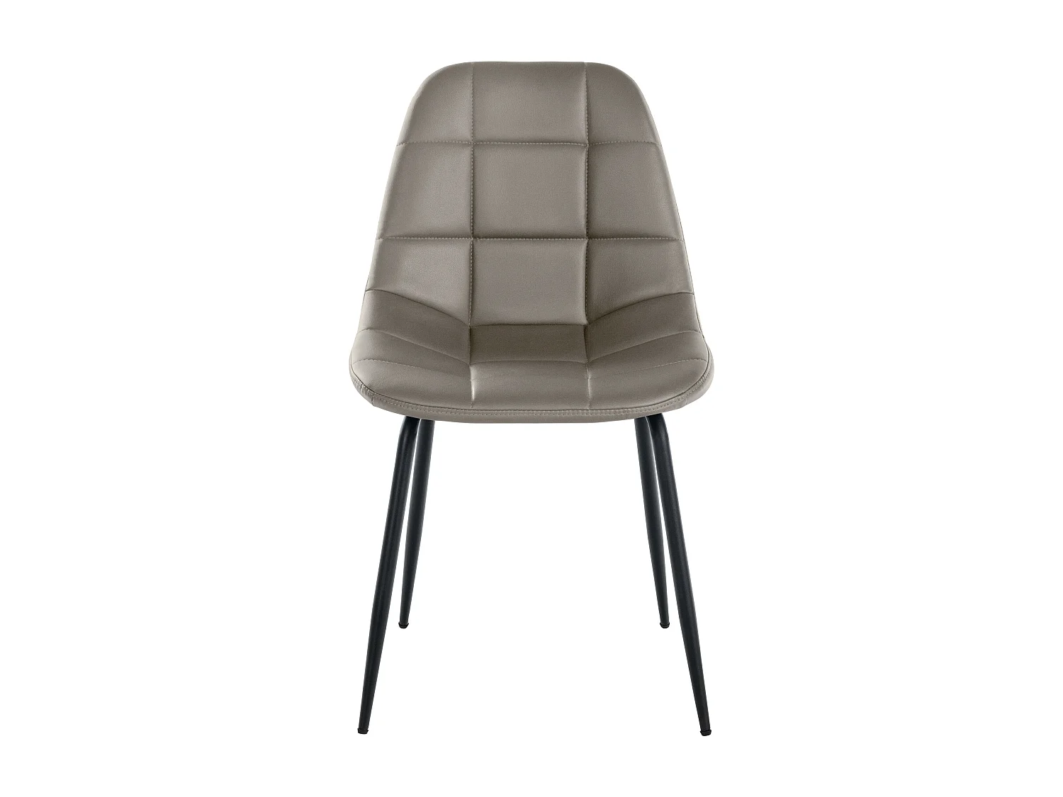 chaise salle à manger - Similicuir & Métal noir mat - Taupe - Tom