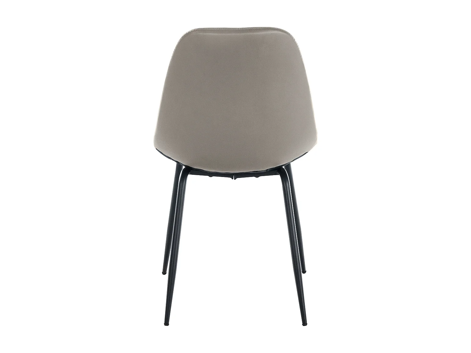 chaise salle à manger - Similicuir & Métal noir mat - Taupe - Tom