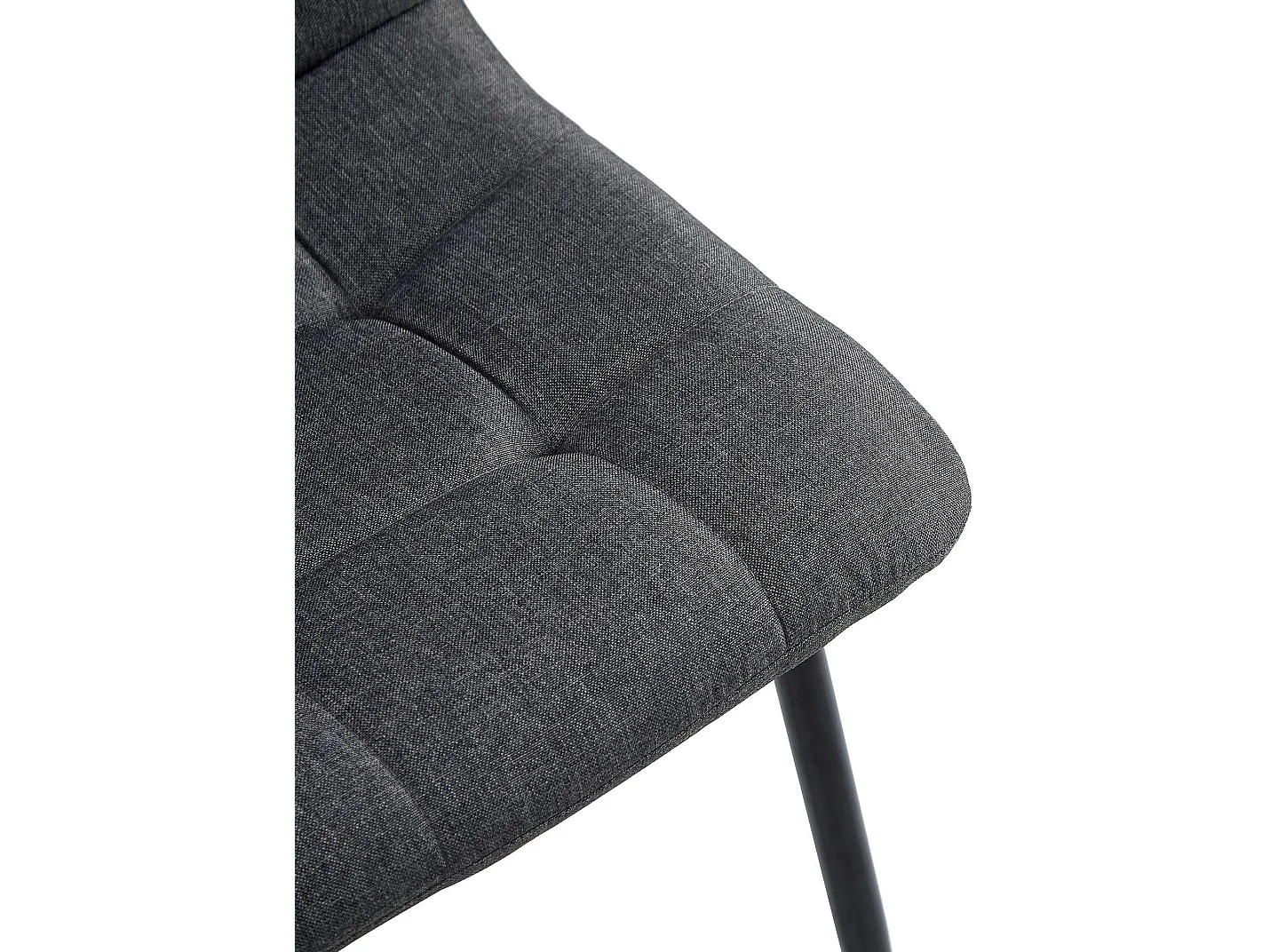 Lot de 4  chaise salle à manger - Tissu - Gris foncé - Antibes