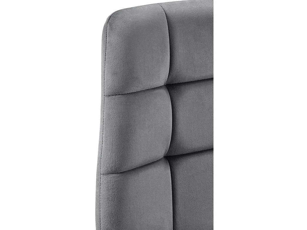 Lot de 4  chaise salle à manger - Velours - Gris foncé - Tilde