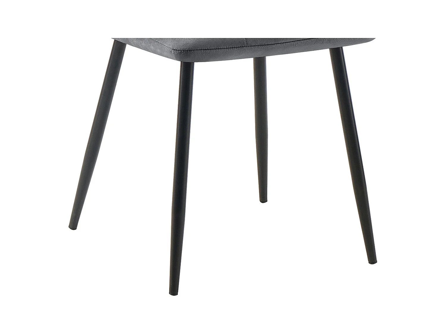 Lot de 4  chaise salle à manger - Velours - Gris foncé - Tilde