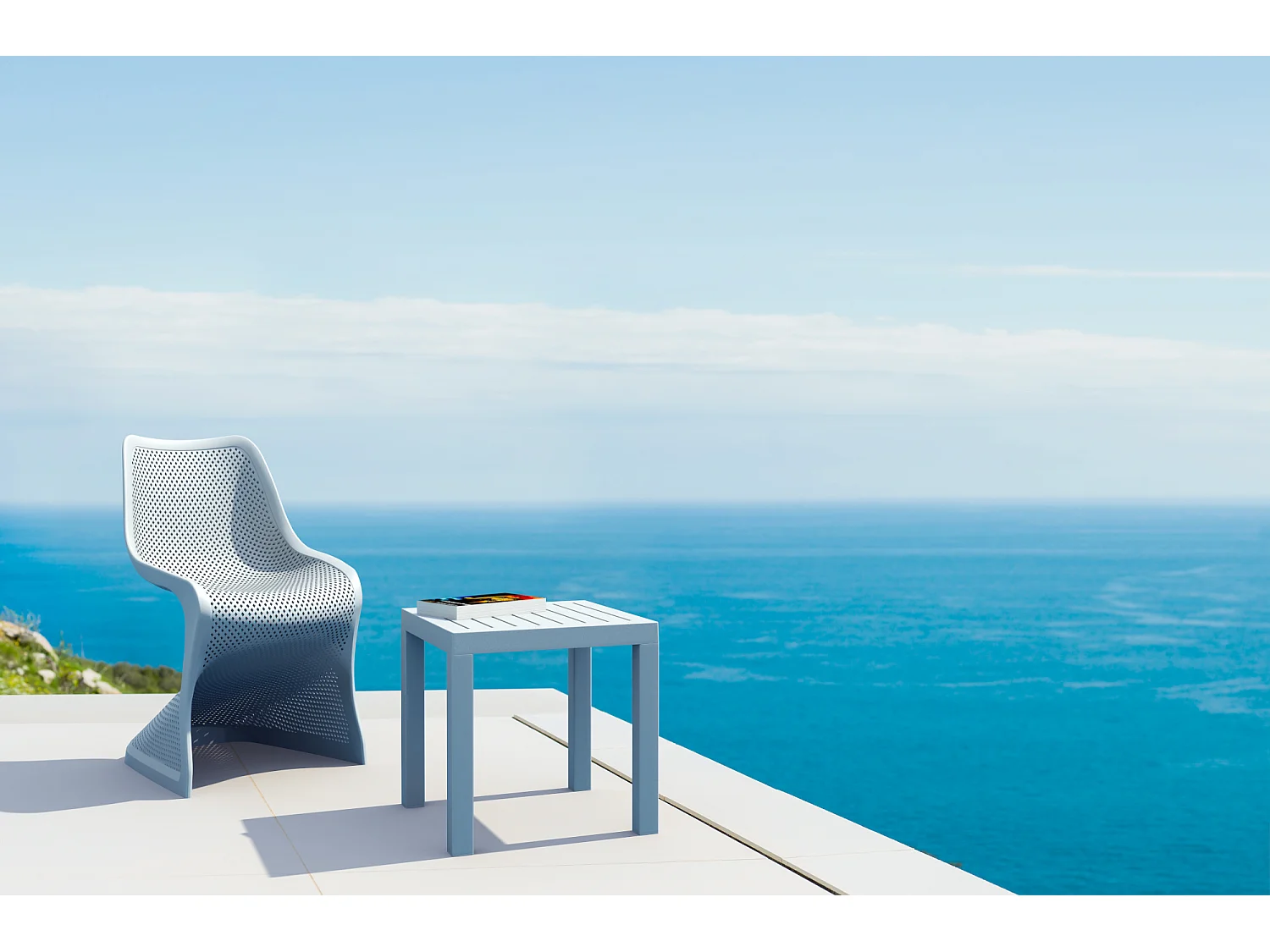 Table d'appoint - eckig - Plastique - 45 x 45cm - Gris - Ocean