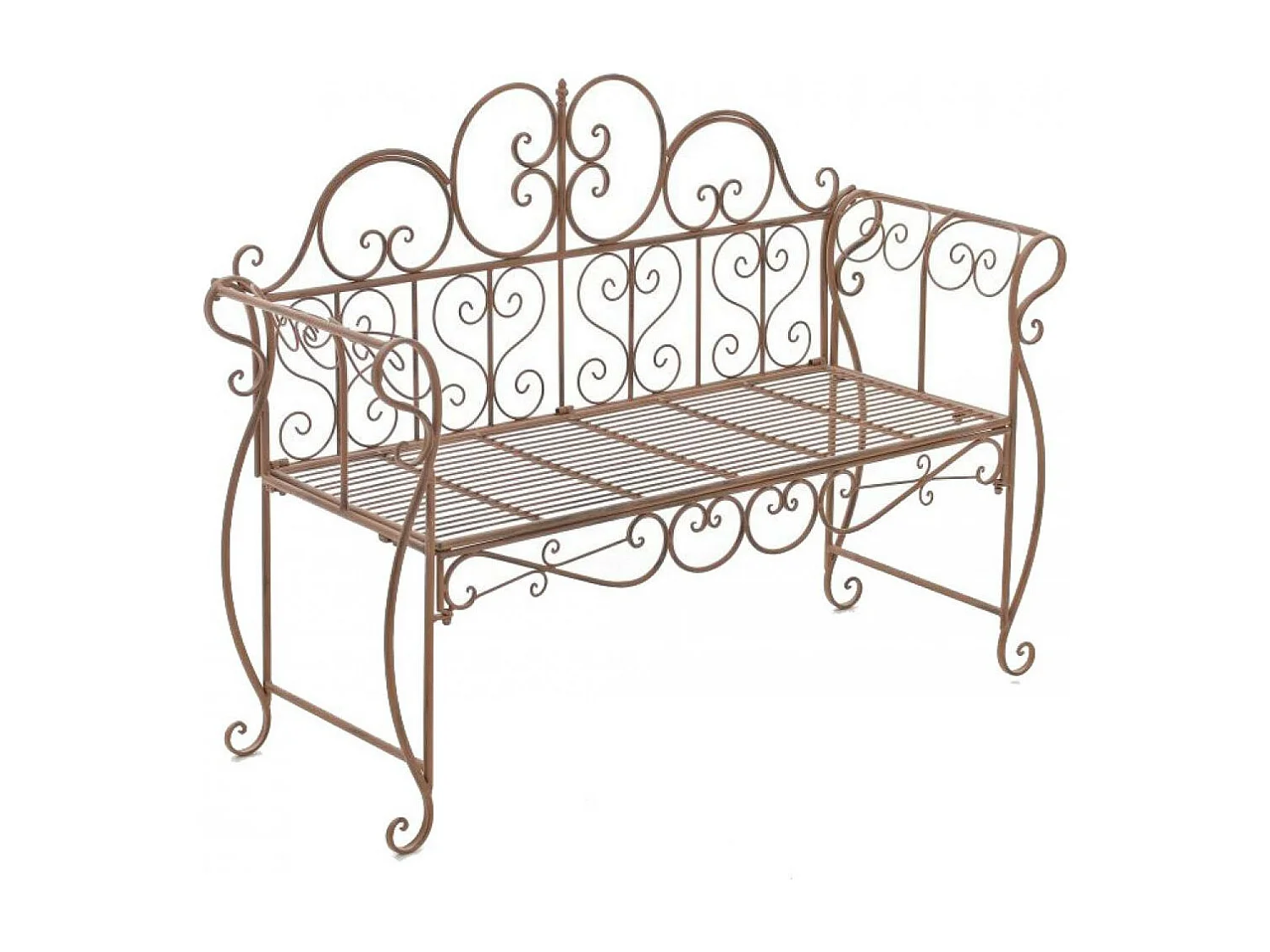 Gartenbank - Metall - antik braun - Minna