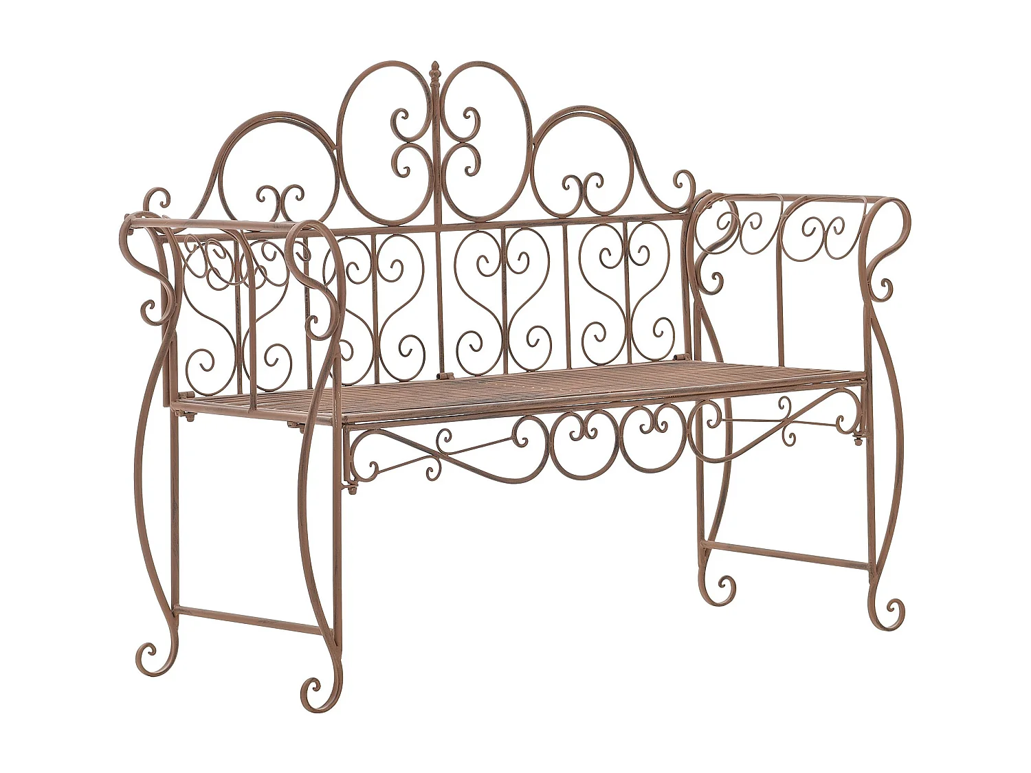 Banc de jardin - Métal - Marron antique - Minna