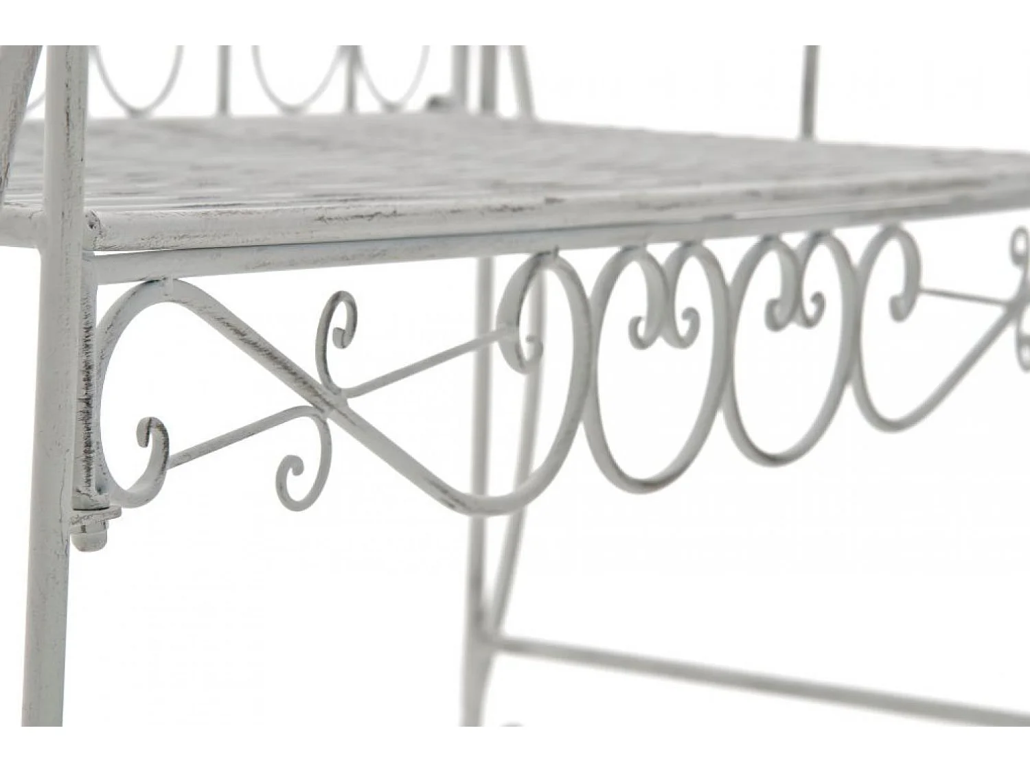 Banc de jardin - Métal - Blanc antique - Minna