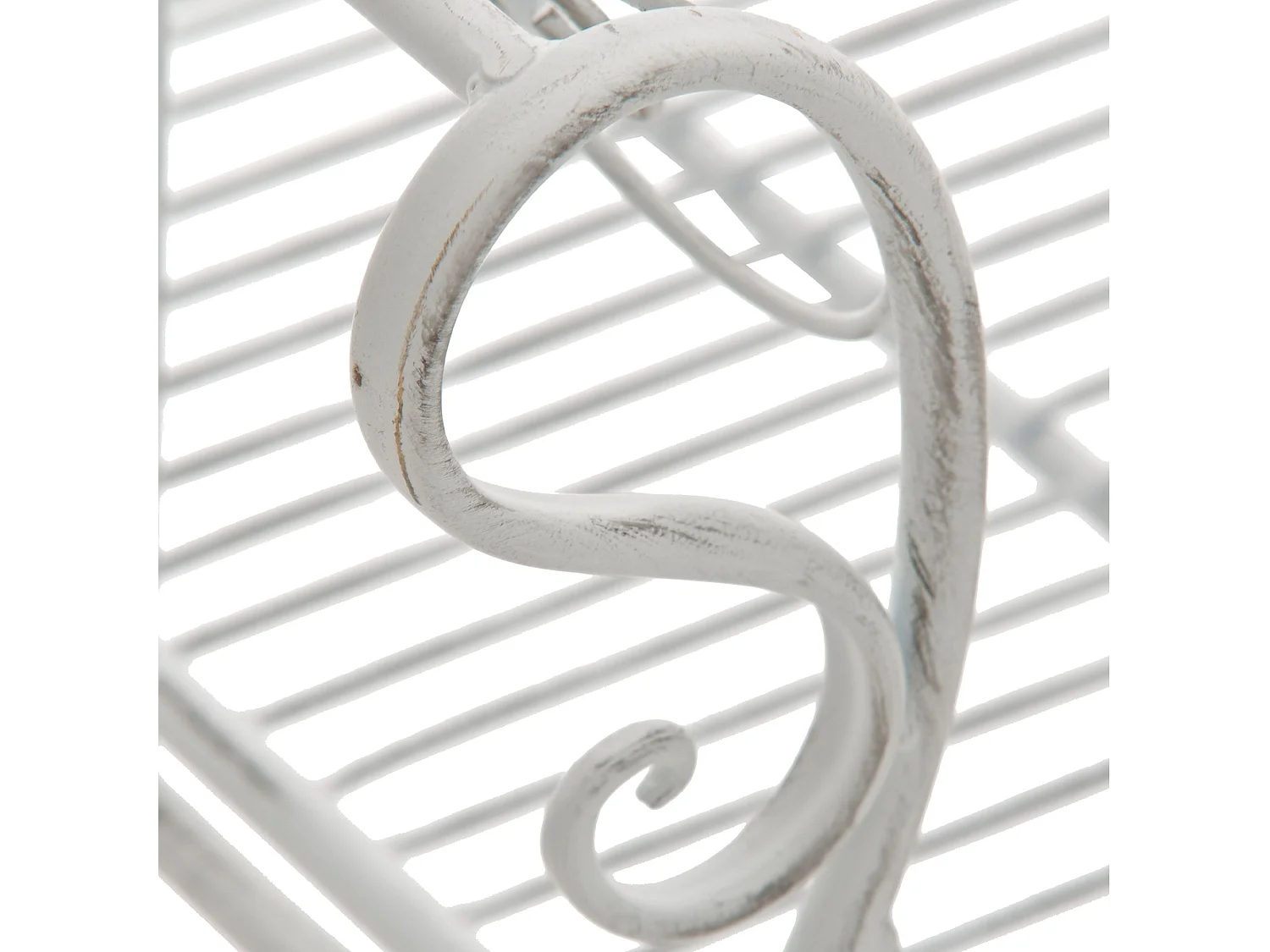 Banc de jardin - Métal - Blanc antique - Minna