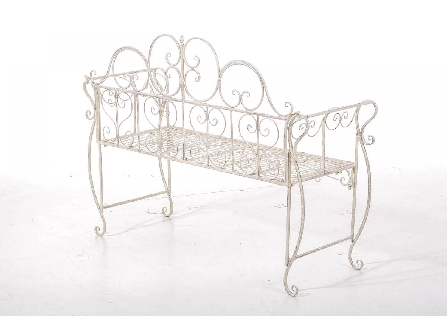 Banc de jardin - Métal - Crème antique - Minna